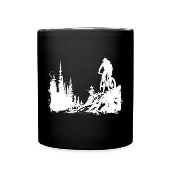 Mountainbiking Skizze - Tasse einfarbig - Schwarz - Vorne