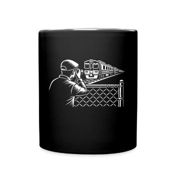 Trainspotting Faszination – Für Eisenbahnfans - Tasse einfarbig - Schwarz - Vorne