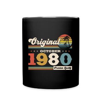 44ème Anniversaire Légende Octobre 1980 Vintage 80's - Mug uni - noir - Devant