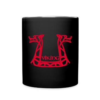 Viking Red Dragon - Full Colour Mug - black - Front