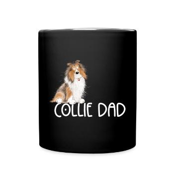 Happy Collie Papa I Collie Rough I Langhaarcollie - Tasse einfarbig - Schwarz - Vorne