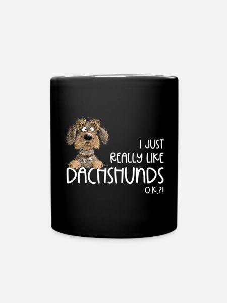 Lustiger Rauhaardackel Hund Dackel Spruch Hunde - Tasse einfarbig - Schwarz