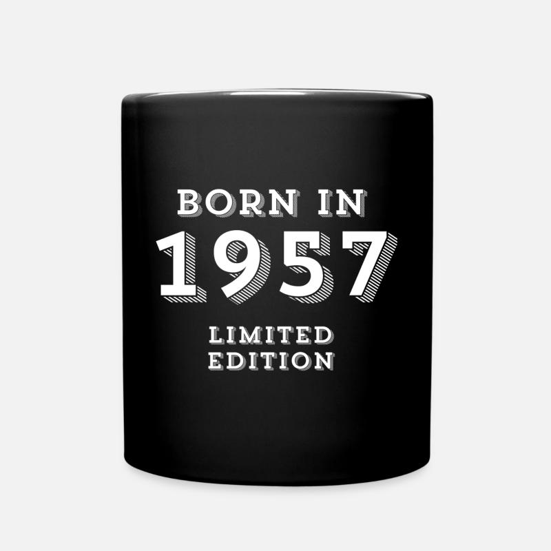 1957, Geburtsjahr, Geburtsdatum - Tasse einfarbig - Schwarz