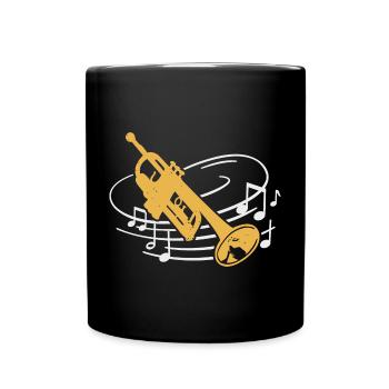 Trumpet Player Musician Trumpeter Orchestra - Full Colour Mug - black - Front