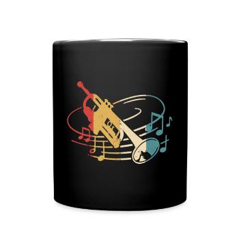 Trumpet Player Musician Trumpeter Orchestra - Full Colour Mug - black - Front