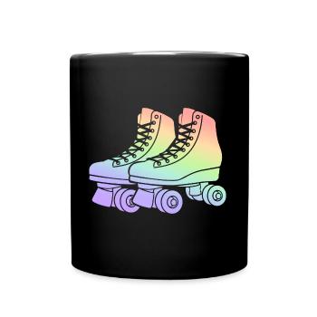 Rollschuhe Roller Skates Kinder Mädchen Rollschuh - Tasse einfarbig - Schwarz - Vorne