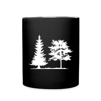 Tree, Spruce, Forest, Camping, Nature, Mixed Forest, Pine - Full Colour Mug - black - Front