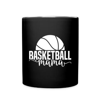 Basketball mama weiß - Tasse einfarbig - Schwarz - Vorne
