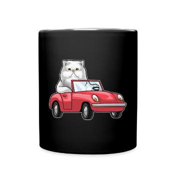 Persian Cat Car - Full Colour Mug - black - Front