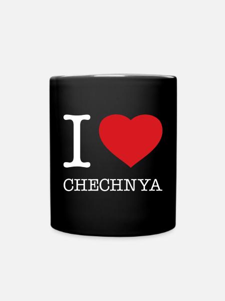 I LOVE CHECHNYA - Tasse einfarbig - Schwarz