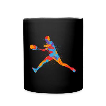 Tennis Spieler Bunt Kinder Tennisspieler Jungen - Tasse einfarbig - Schwarz - Vorne