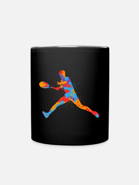Joueurs de tennis Enfants colorés Joueurs de tennis Garçons - Mug uni - noir