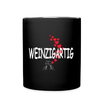 Wine Wine Drinkers Connoisseurs Hearts Wine Unique - Full Colour Mug - black - Front