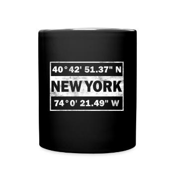 Coordonnées New York États-Unis New York - Mug uni - noir - Devant