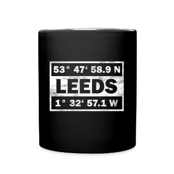 Leeds Koordinaten Stadt England Leeds - Tasse einfarbig - Schwarz - Vorne