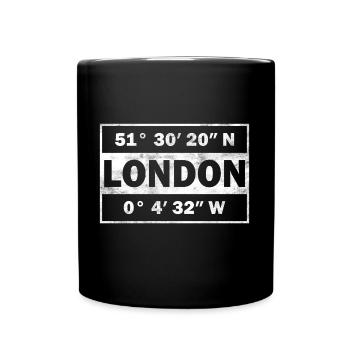 London Coordinates England London - Full Colour Mug - black - Front