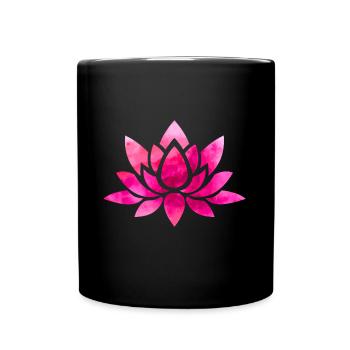 Lotus Flowers Blossom Yoga Lotus - Full Colour Mug - black - Front