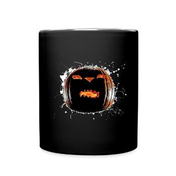 Kürbis Halloween - Tasse einfarbig - Schwarz - Vorne