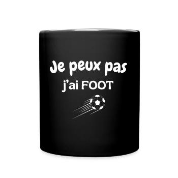 Je peux pas j'ai foot - Mug uni - noir - Devant
