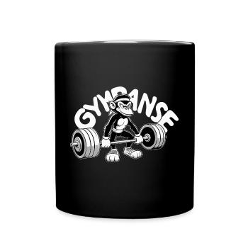 Gympanse Schimpanse witzig Gym Kraftsport Geschenk - Tasse einfarbig - Schwarz - Vorne