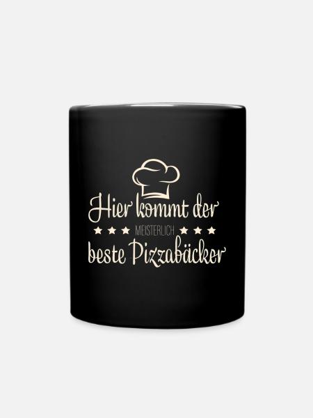 Pizzabäcker, Pizza - Tasse einfarbig - Schwarz