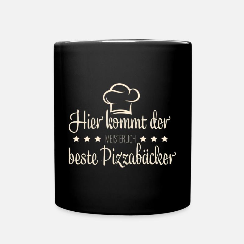 Pizzabäcker, Pizza - Tasse einfarbig - Schwarz
