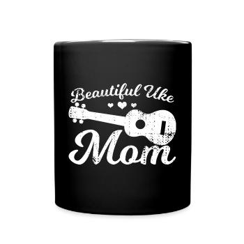 Ukulele Mutter - Tasse einfarbig - Schwarz - Vorne