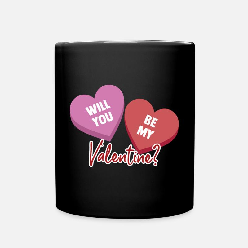 Will_You_Be_My_Valentine? - Tasse einfarbig - Schwarz
