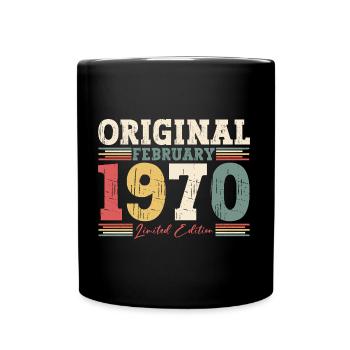 55ème anniversaire cadeau mari Original février 1970 - Mug uni - noir - Devant