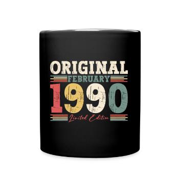 35ème anniversaire cadeau mari Original février 1990 - Mug uni - noir - Devant