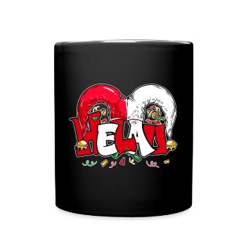 Karneval Kostüm Helau Karnevalszeit Kostüm - Tasse einfarbig - Schwarz - Vorne