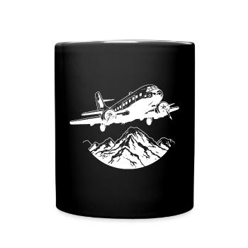 Airplane Drawing - Full Colour Mug - black - Front