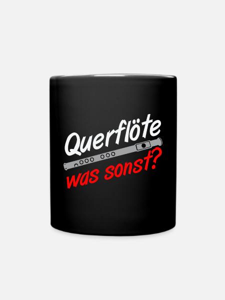 Fanfahrenzug, Spielmannszug,Musikzug,Querflöte (25 - Tasse einfarbig - Schwarz