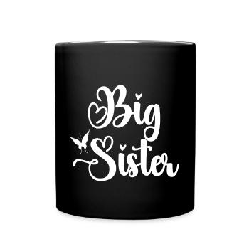 Große Schwester - Tasse einfarbig - Schwarz - Vorne
