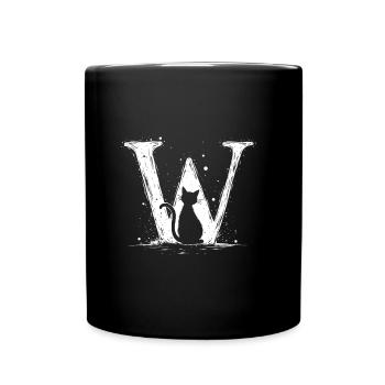 Lettre wmit chat - Mug uni - noir - Devant