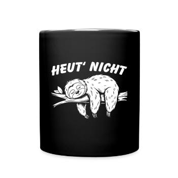 Süßes schläfriges Faultier - heute nicht - Tasse einfarbig - Schwarz - Vorne
