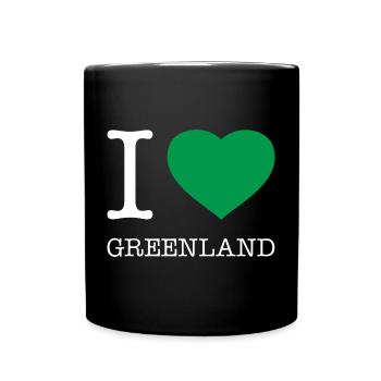 I LOVE GREENLAND Grönland - Tasse einfarbig - Schwarz - Vorne