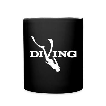 Tauchen Silhouette Splash - Tasse einfarbig - Schwarz - Vorne