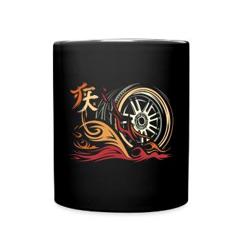 Jante Retro Speed - Design de course dynamique - Mug uni - noir - Devant