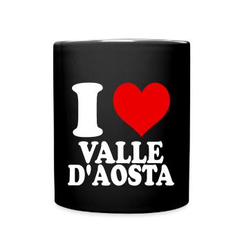 I Love Valle d'Aosta Region Italy City Heart - Full Colour Mug - black - Front
