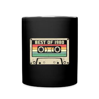 Das Beste aus 1980 Retro 45 Jahre 45. Geburtstag - Tasse einfarbig - Schwarz - Vorne