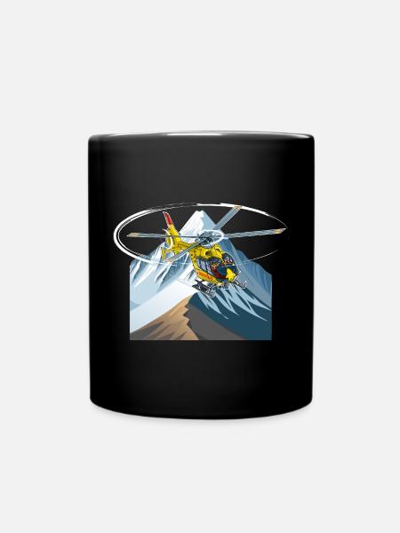 Hubschrauber im Anflug - Tasse einfarbig - Schwarz