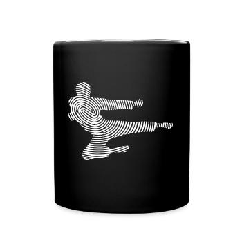 Taekwondo Kampfsport Fingerabdruck Karate - Tasse einfarbig - Schwarz - Vorne
