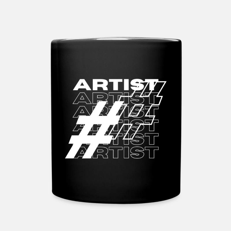 Artiste Hashtag Typographie - Mug uni - noir