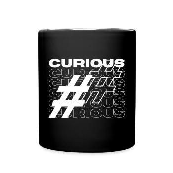 Typographie de hashtag curieuse - Mug uni - noir - Devant