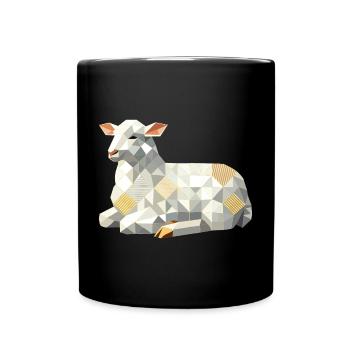 Geometric lamb – modern Easter symbol - Full Colour Mug - black - Front