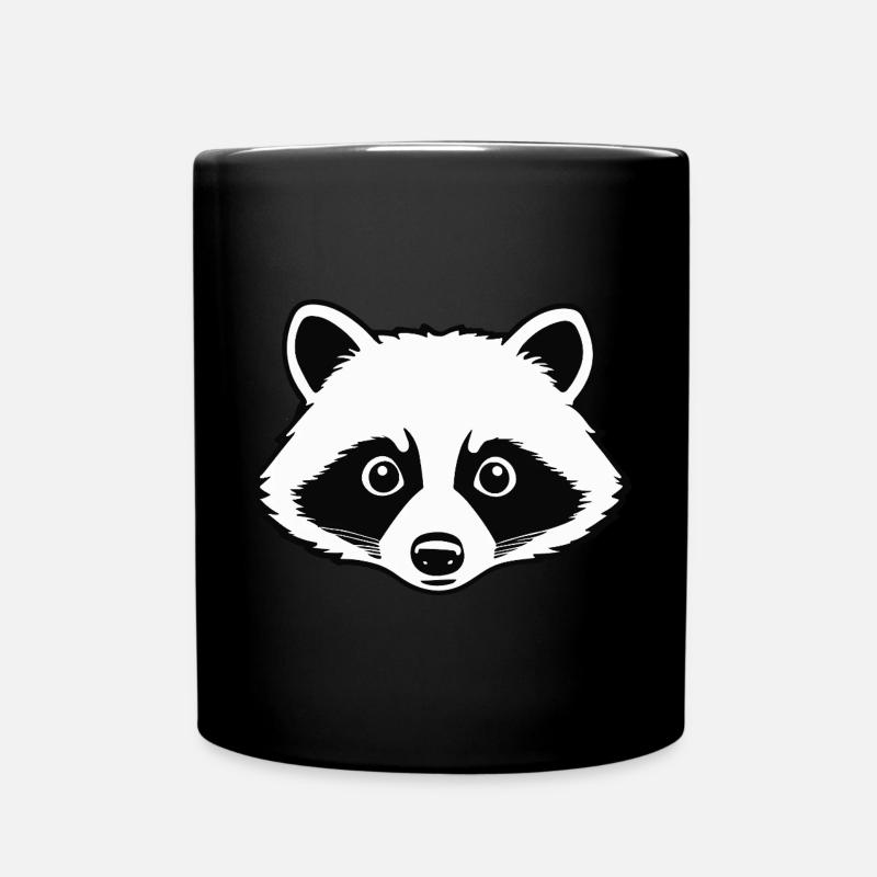 raton laveur - Autocollant animal mignon - Mug uni - noir