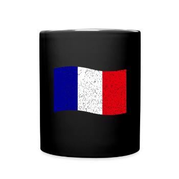 vintage French flag - Full Colour Mug - black - Front
