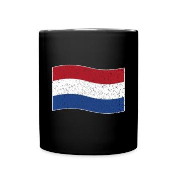 drapeau néerlandais vintage - Mug uni - noir - Devant
