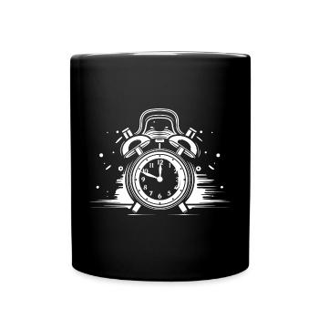 Alarm Clock Drawing - Full Colour Mug - black - Front